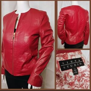 Siena Studios Vintage Red Leather Jacket